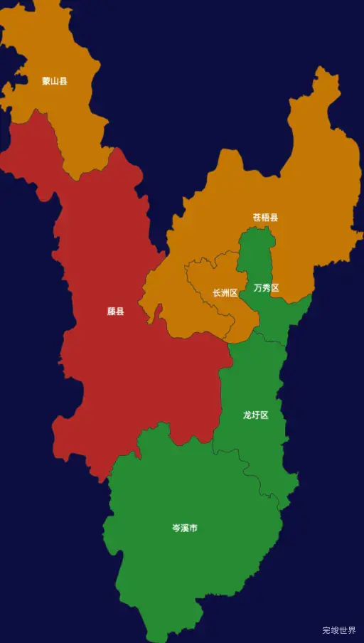 echarts梧州市地区地图geoJson数据